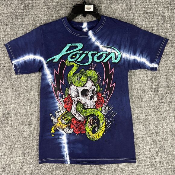 Poison Shirt Mens‎ S Retro Metal Rock Tie Dye Top Band Tee Skull Snake Rose 2020 - Picture 1 of 9